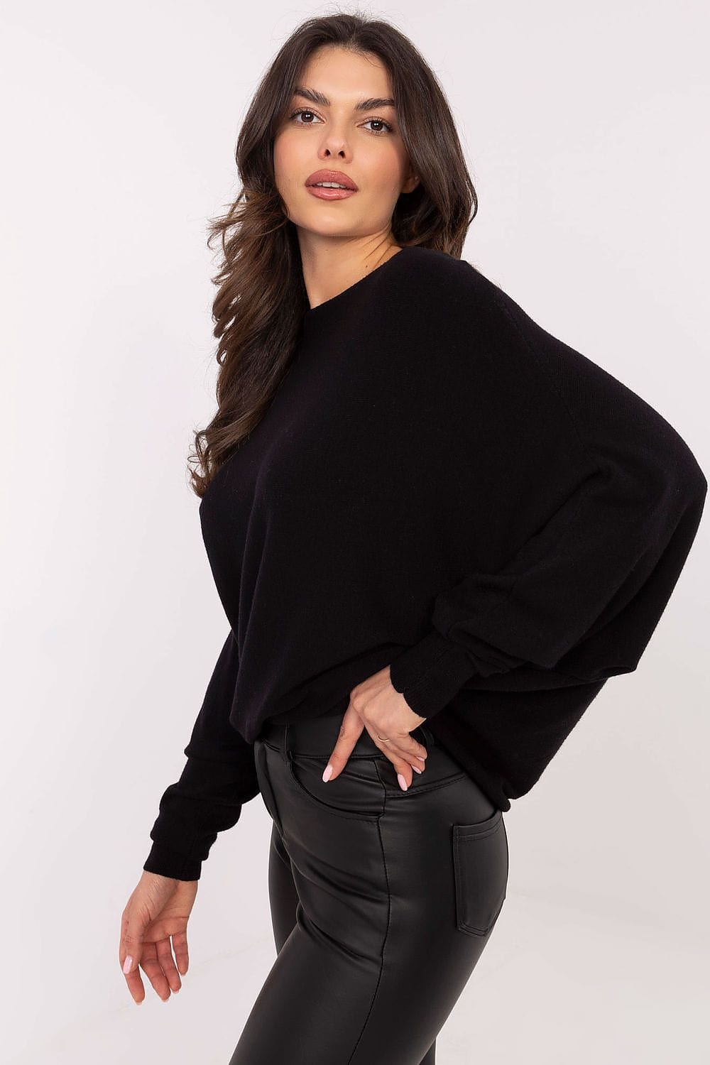 Women Oversized Sweater Boat Neck - ShalayeFashion