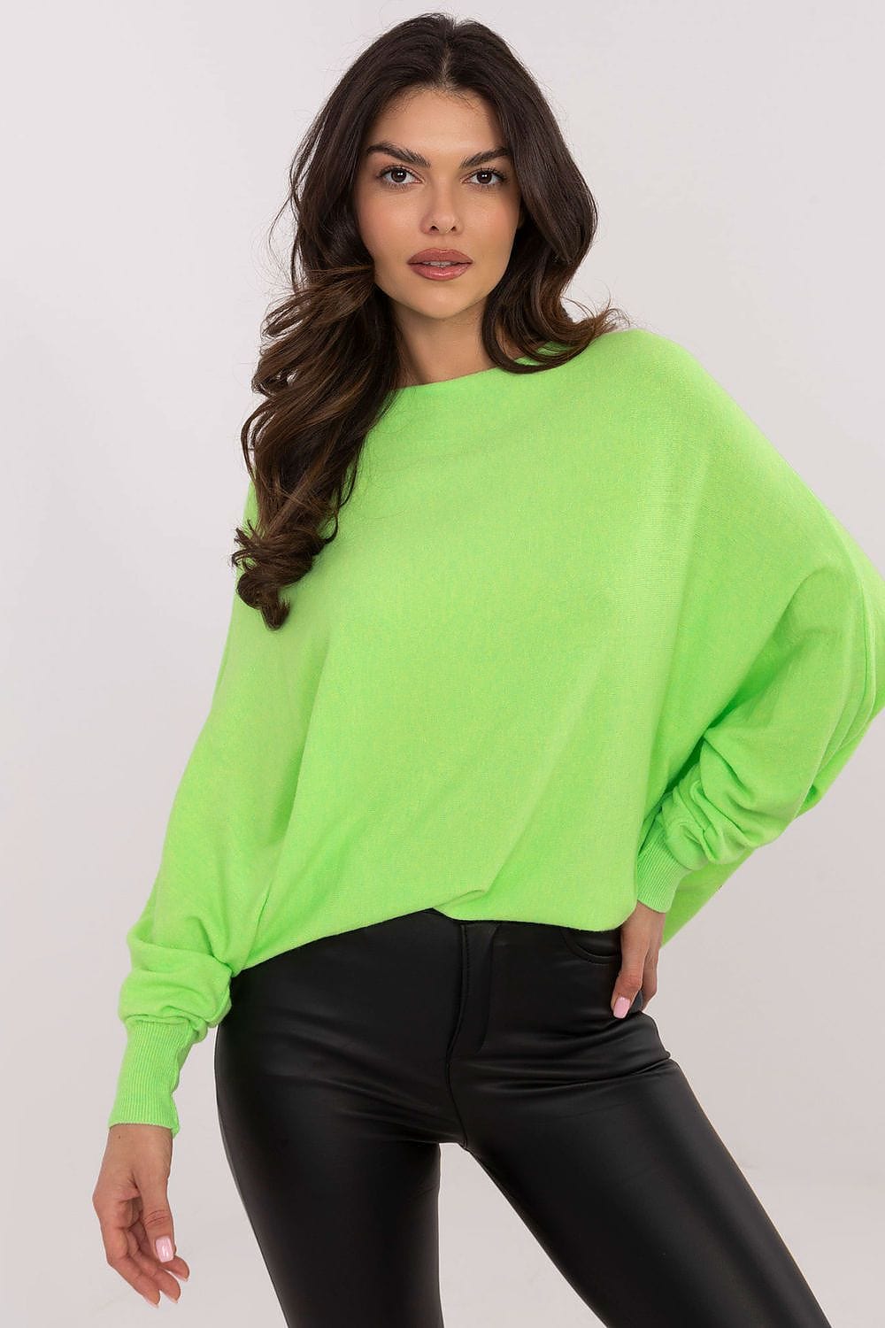 Women Oversized Sweater Boat Neck - ShalayeFashion