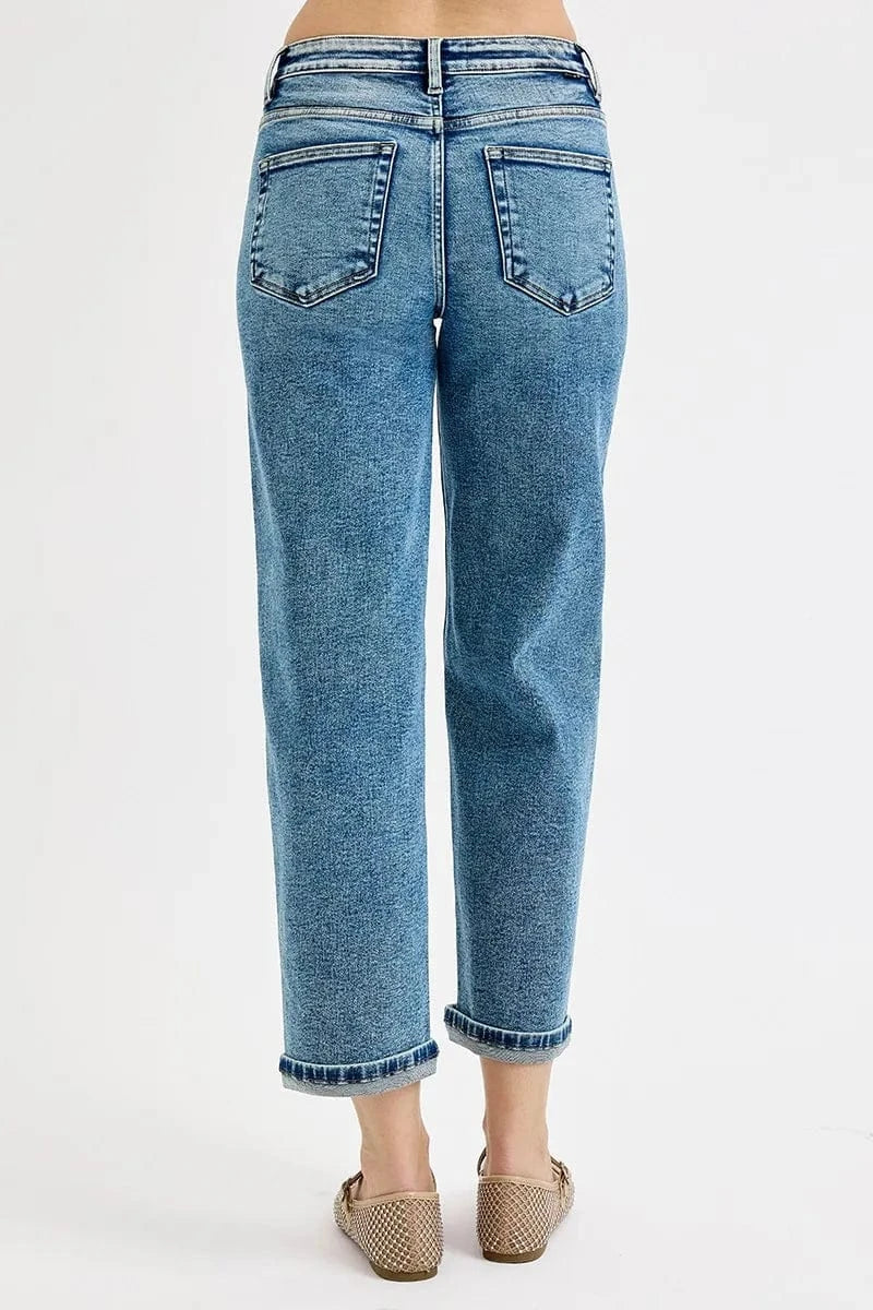 Women Plus Size High Rise Crop Jeans - ShalayeFashion