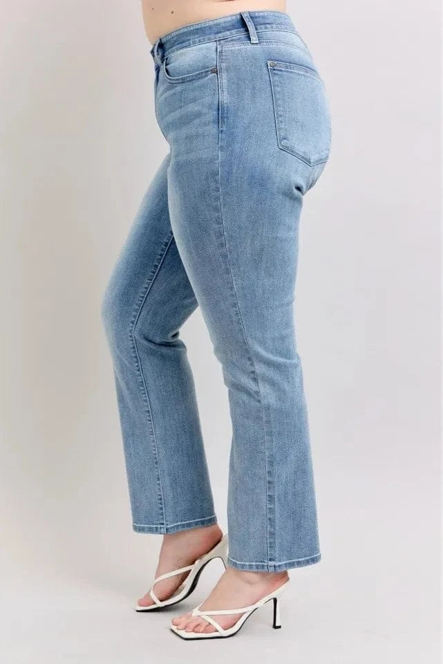 Women Plus Size High Waist Dad Jeans - ShalayeFashion