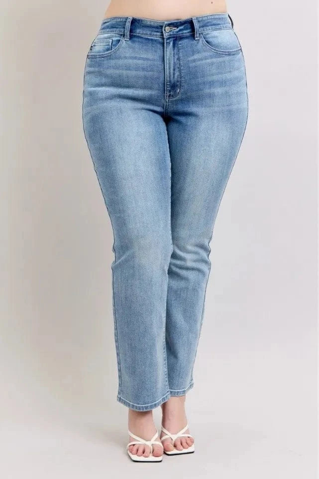 Women Plus Size High Waist Dad Jeans - ShalayeFashion