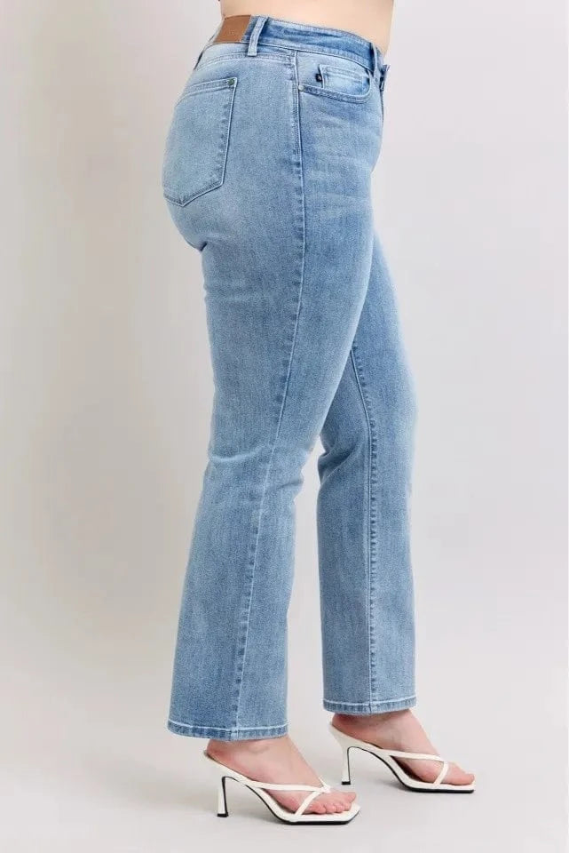Women Plus Size High Waist Dad Jeans - ShalayeFashion