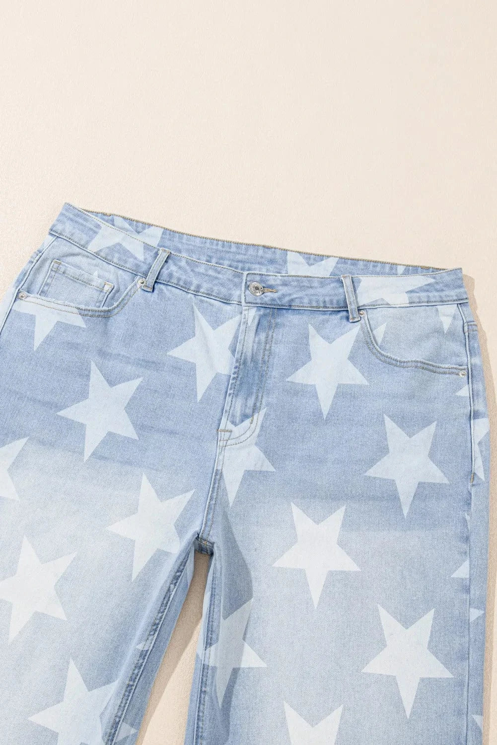 Women Plus Size Star Straight Leg Jeans - ShalayeFashion