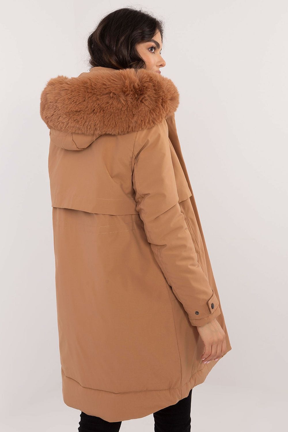 Women Quilted Jacket Synthetic Down Belt - ShalayeFashion