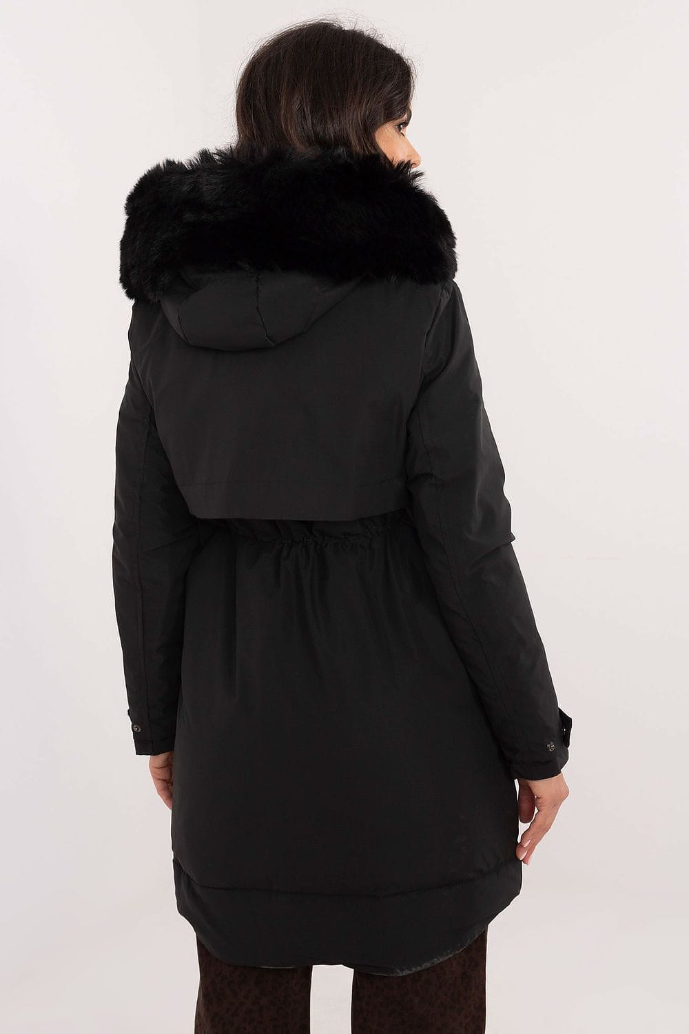Women Quilted Jacket Synthetic Down Belt - ShalayeFashion