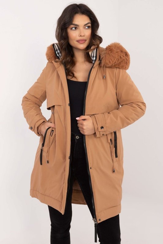 Women Quilted Jacket Synthetic Down Belt - ShalayeFashion