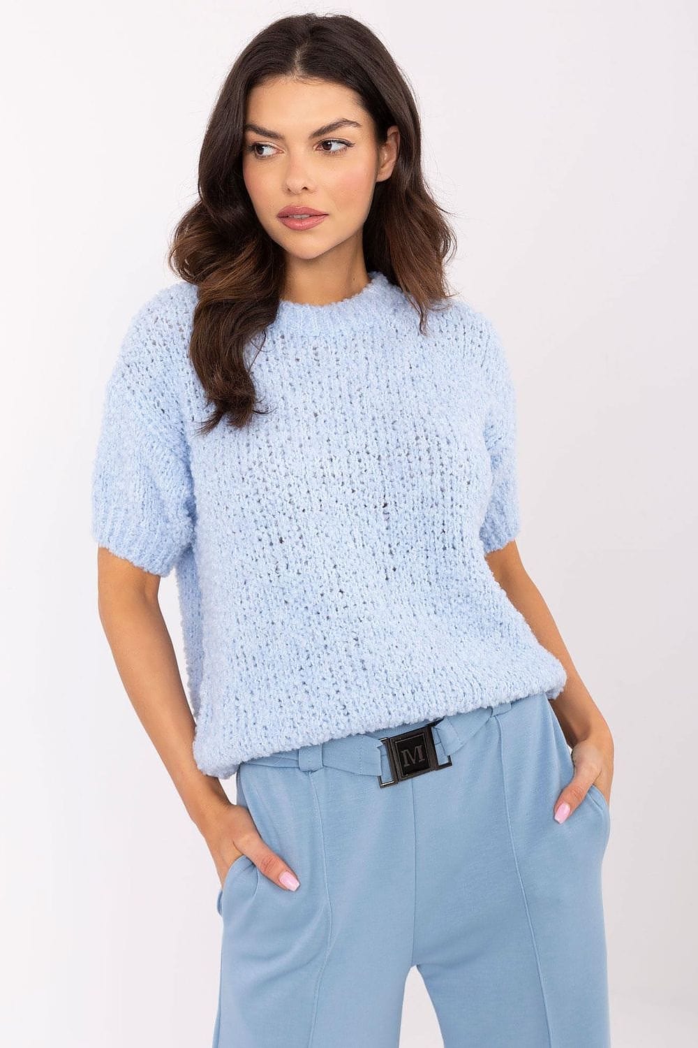 Women Short Sleeve Sweater Classic - ShalayeFashion