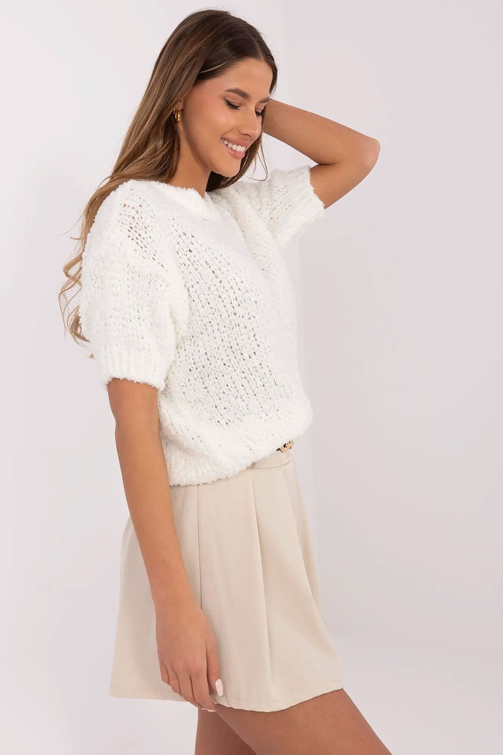 Women Short Sleeve Sweater Classic - ShalayeFashion