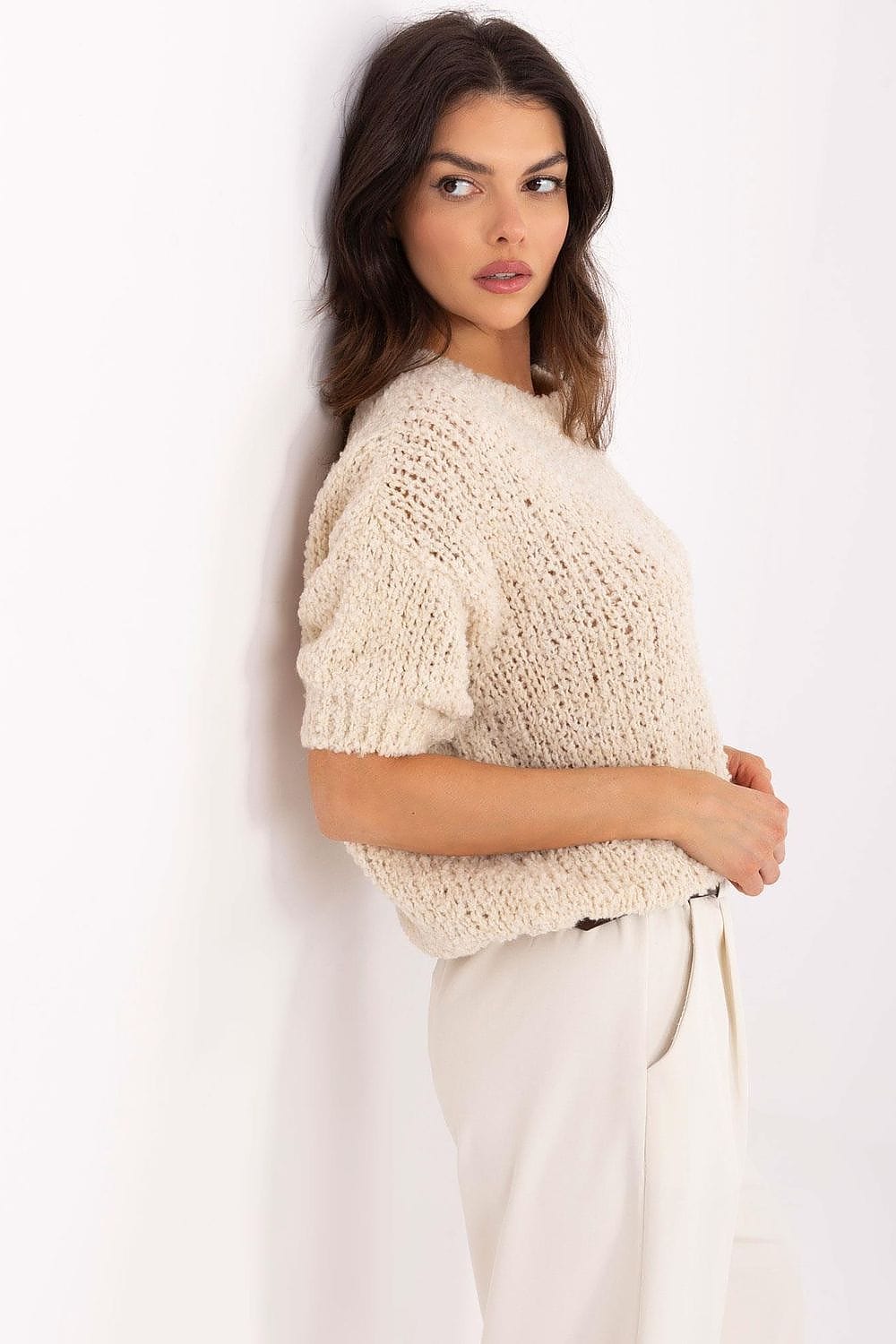 Women Short Sleeve Sweater Classic - ShalayeFashion