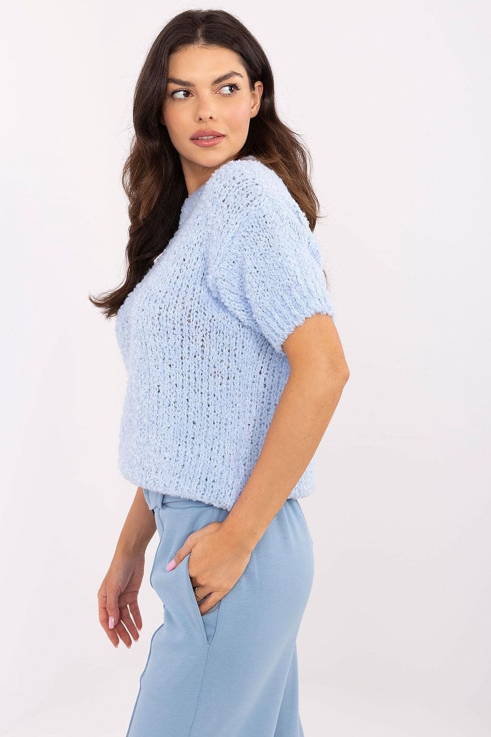 Women Short Sleeve Sweater Classic - ShalayeFashion