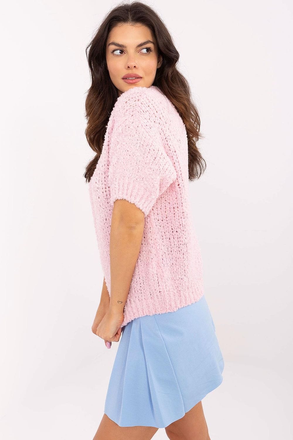 Women Short Sleeve Sweater Classic - ShalayeFashion