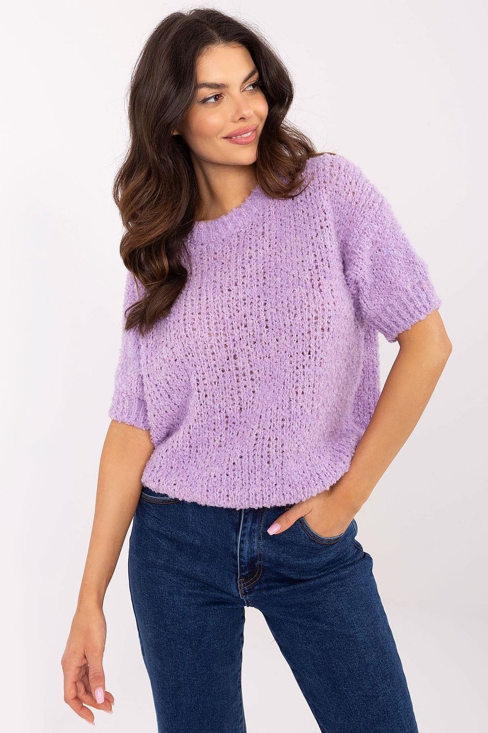 Women Short Sleeve Sweater Classic - ShalayeFashion