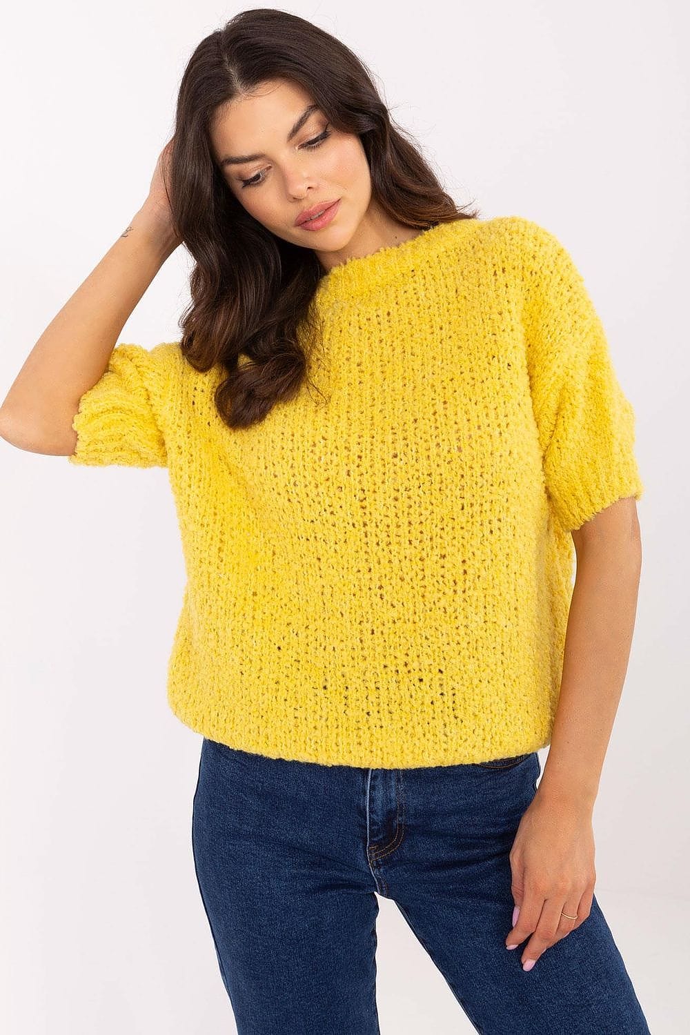 Women Short Sleeve Sweater Classic - ShalayeFashion
