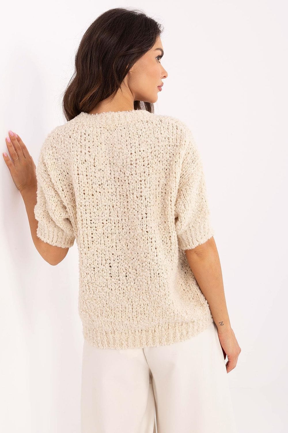 Women Short Sleeve Sweater Classic - ShalayeFashion