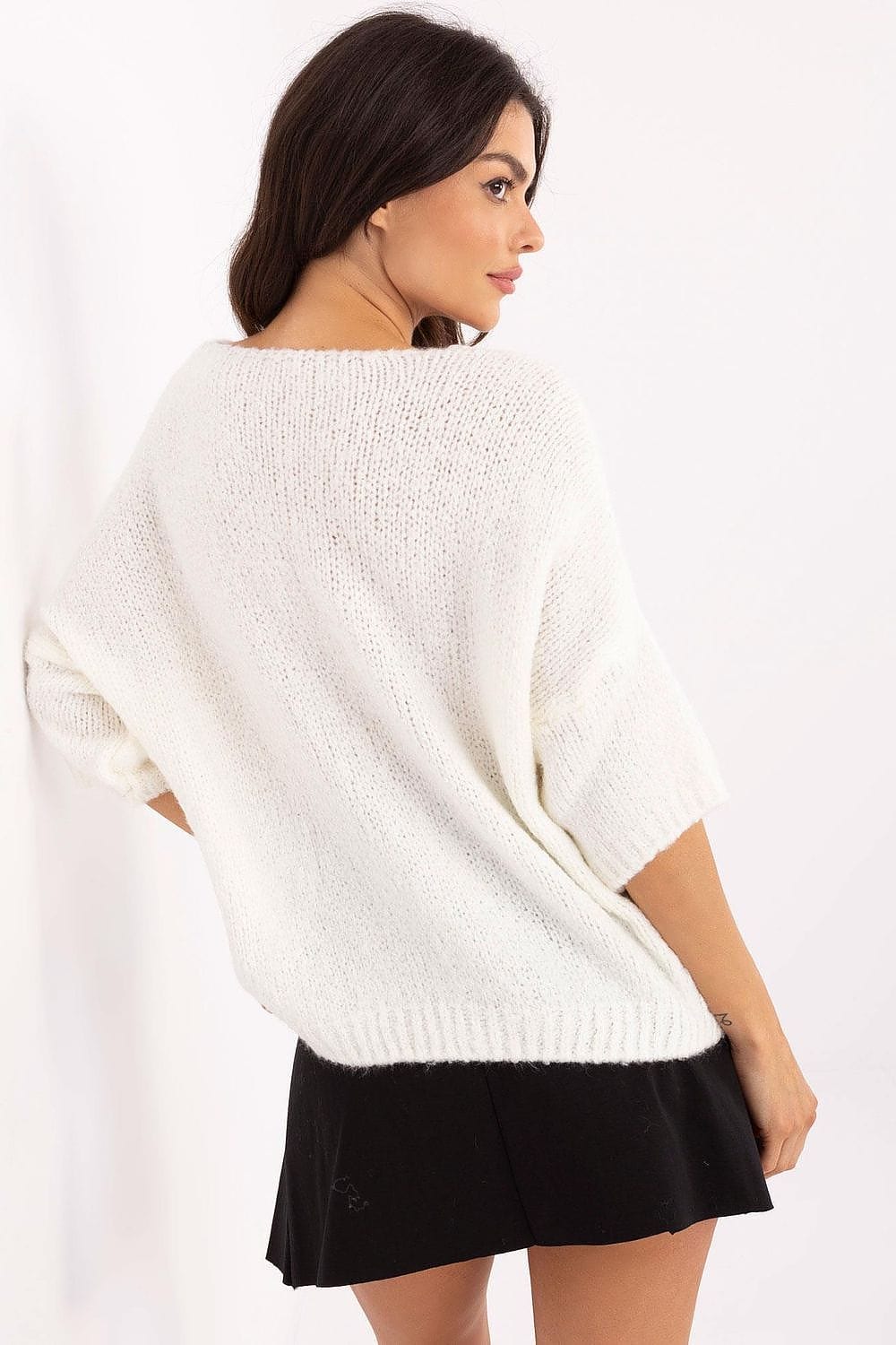 Women Short Sleeve Sweater V Neck - ShalayeFashion