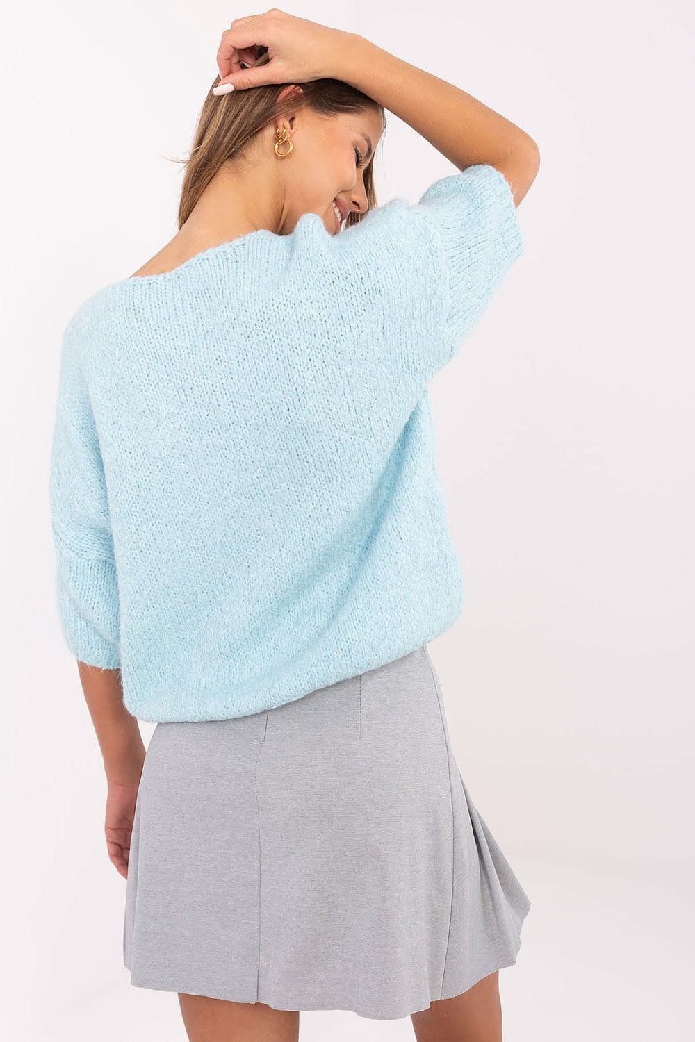 Women Short Sleeve Sweater V Neck - ShalayeFashion