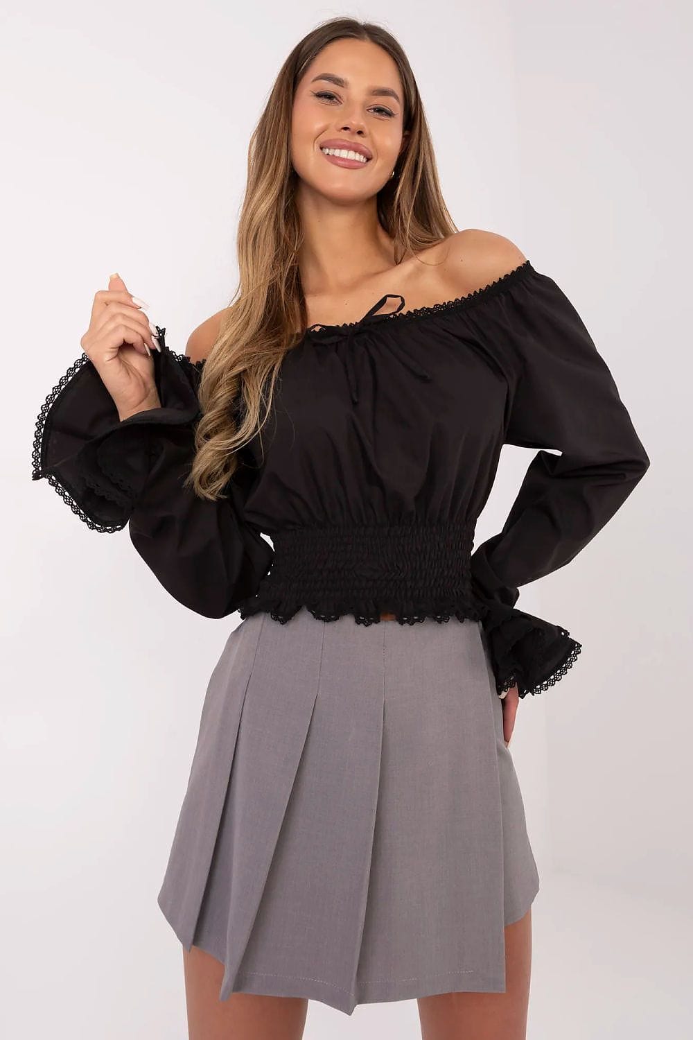 Women Skirt Shorts Pleated Front - ShalayeFashion
