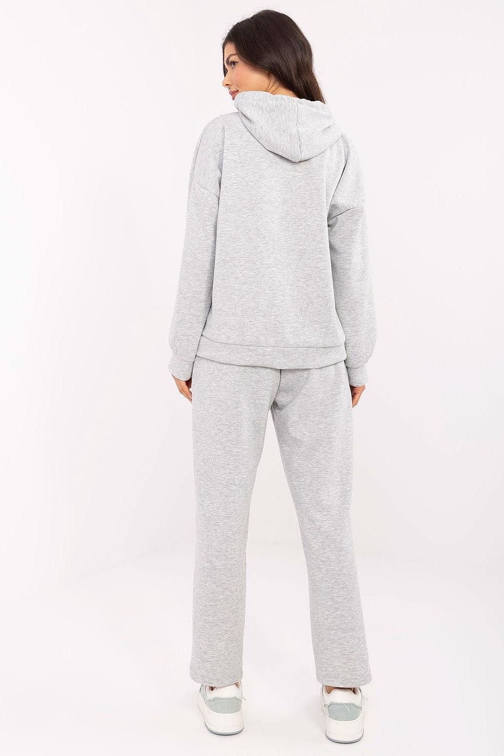 Women Sweat Suit Set Melange Gray - ShalayeFashion