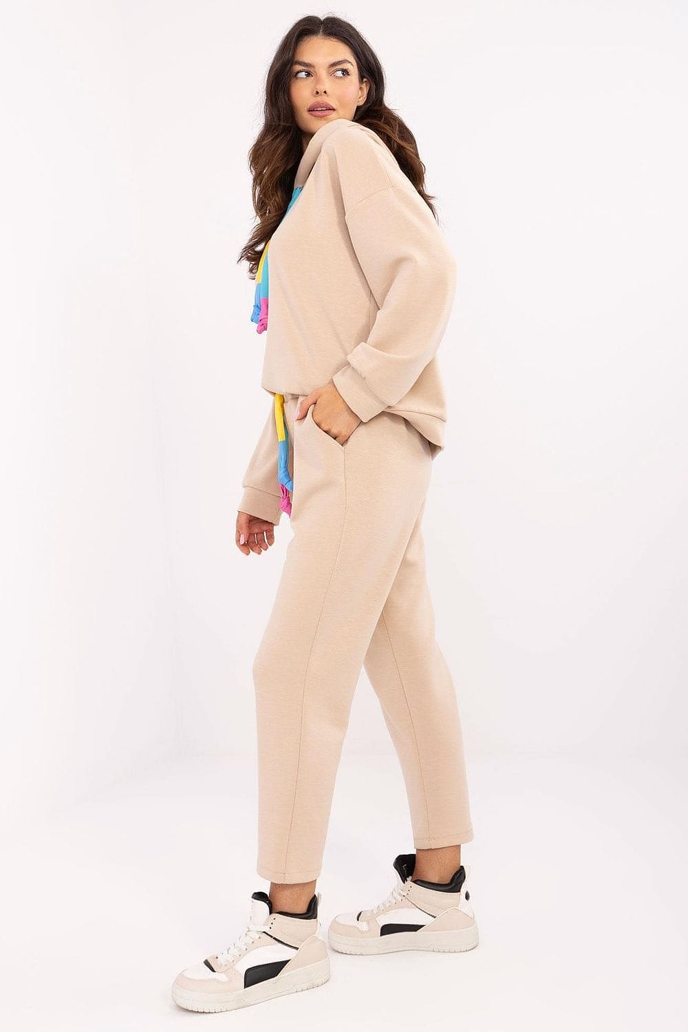 Women Sweat Suit Set Melange Gray - ShalayeFashion
