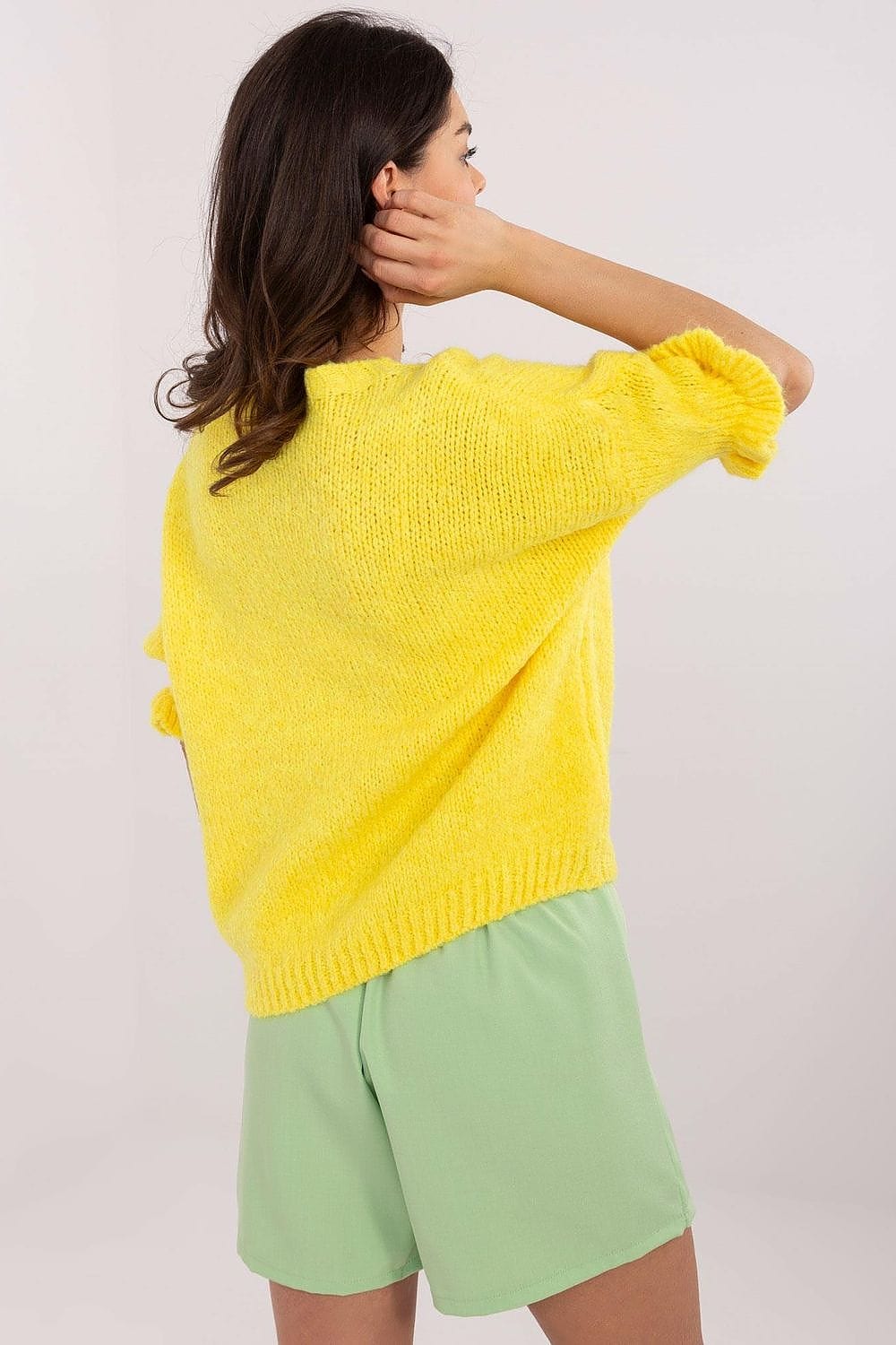 Women Sweater 3/4 Sleeve Ruffles - ShalayeFashion