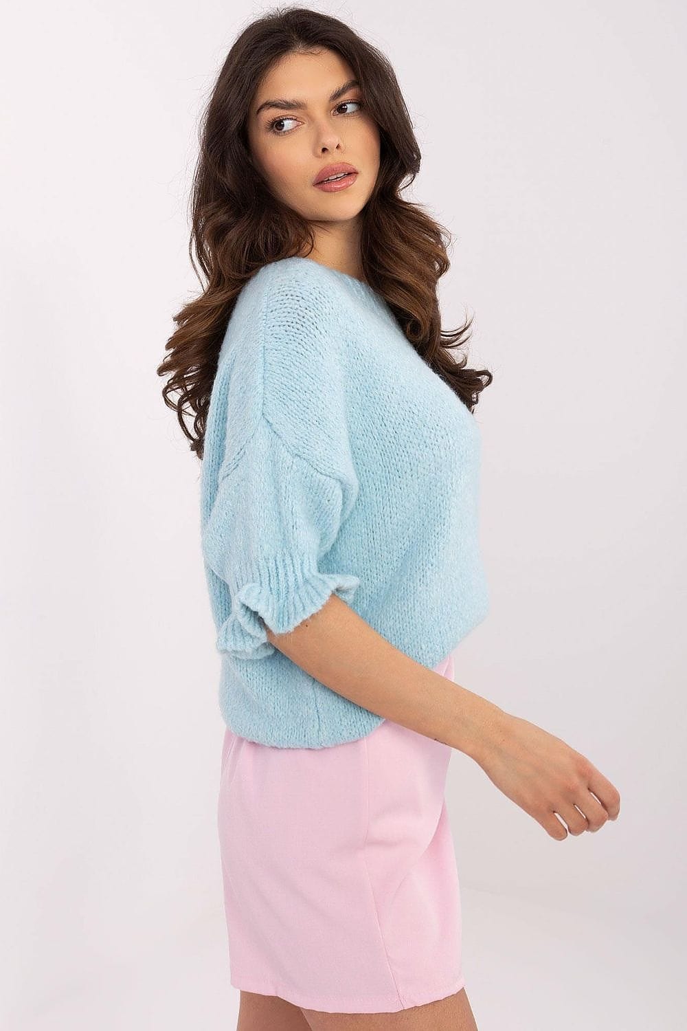Women Sweater 3/4 Sleeve Ruffles - ShalayeFashion