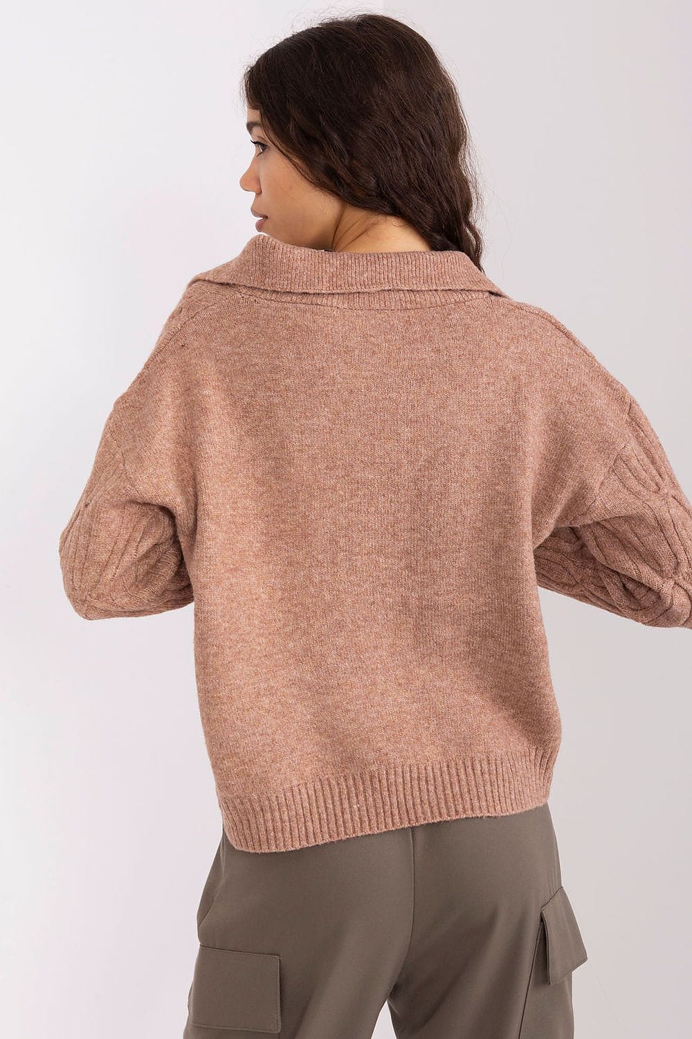 Women Sweater Collar Textured - ShalayeFashion