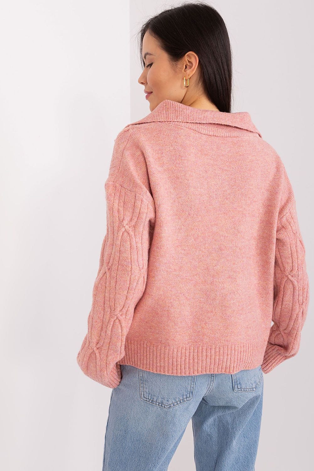 Women Sweater Collar Textured - ShalayeFashion