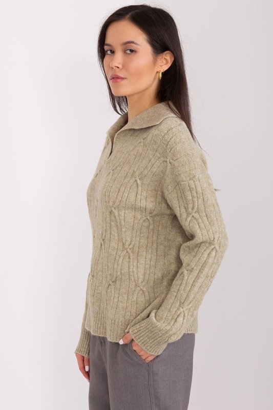 Women Sweater Collar Textured - ShalayeFashion