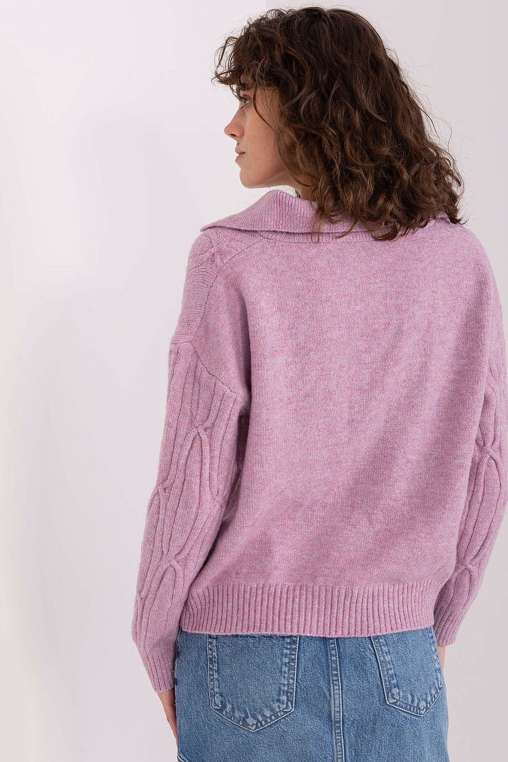 Women Sweater Collar Textured - ShalayeFashion
