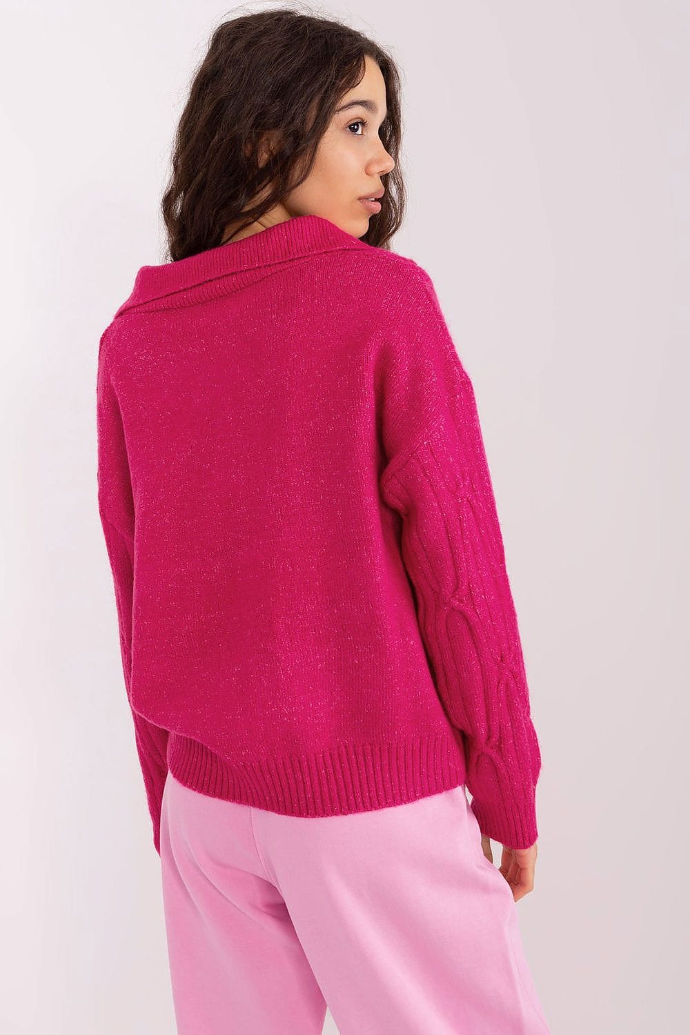Women Sweater Collar Textured - ShalayeFashion