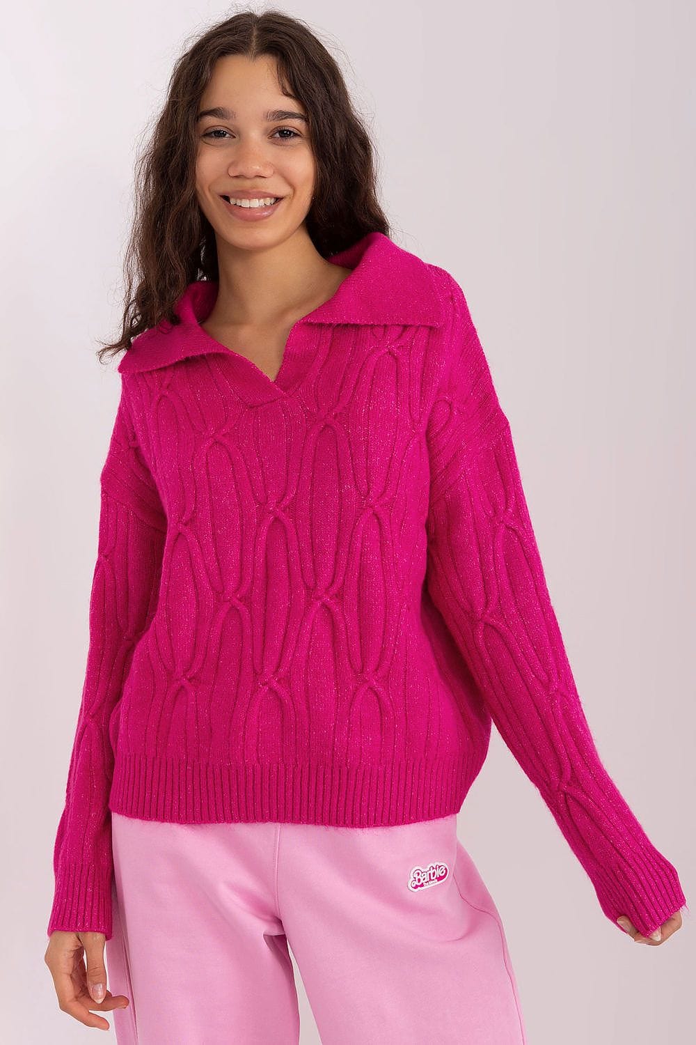 Women Sweater Collar Textured - ShalayeFashion