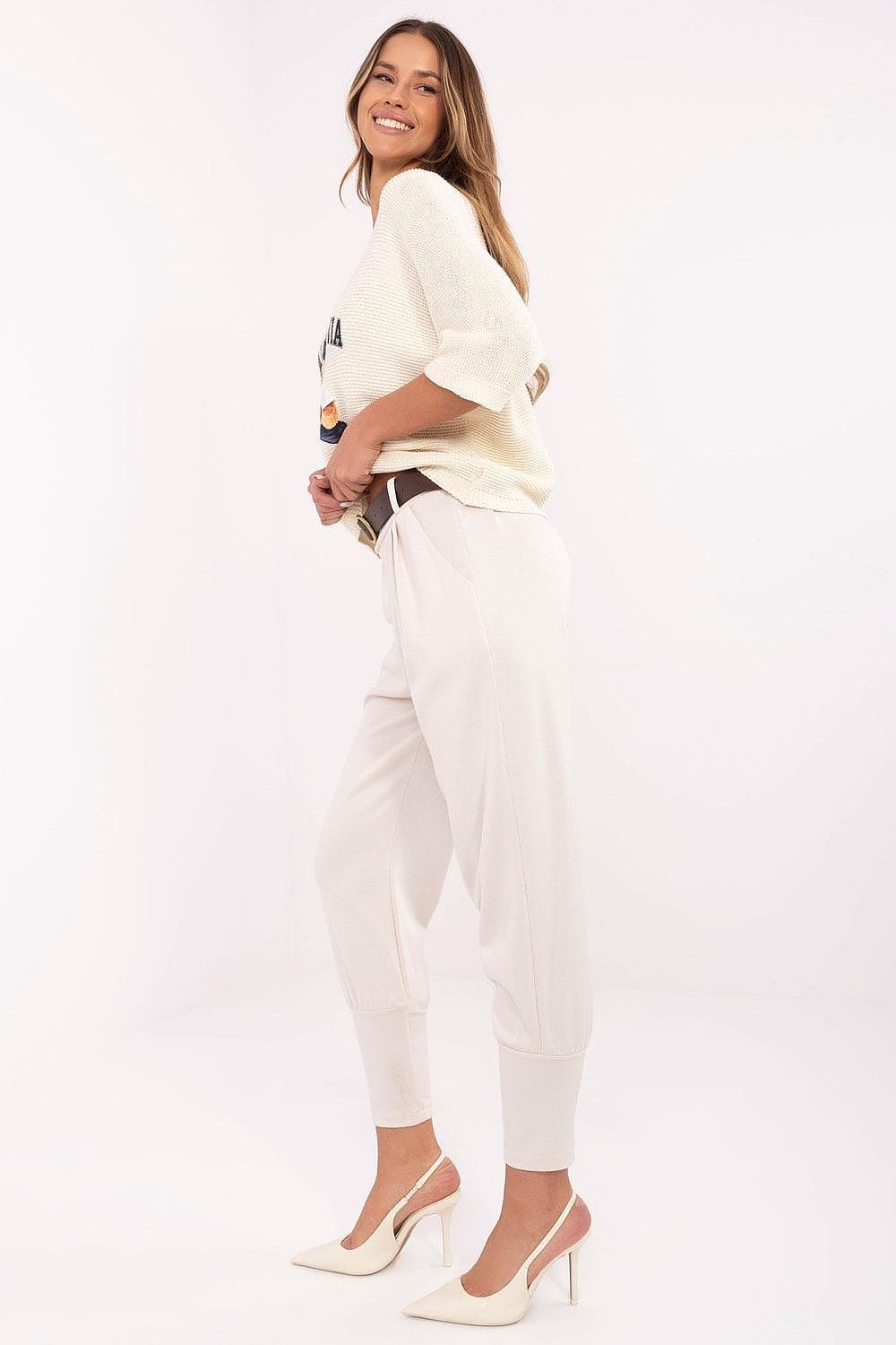 Women Sweatpants High Waist Belt - ShalayeFashion