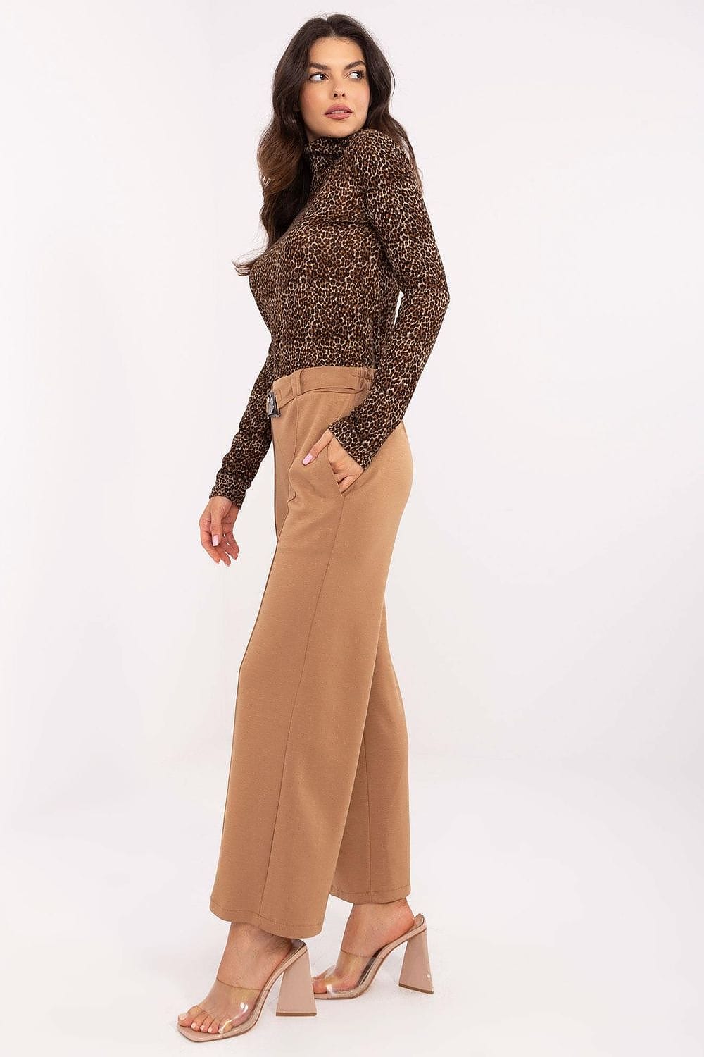 Women Sweatpants High Waist Belt Cuffs - ShalayeFashion