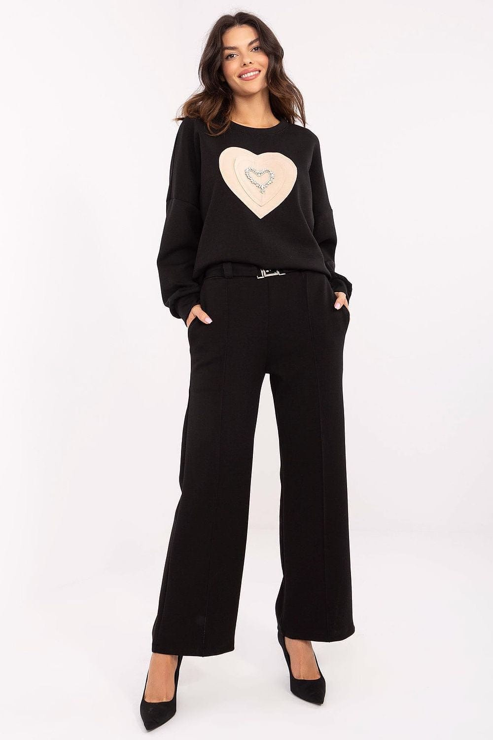 Women Sweatpants High Waist Belt Cuffs - ShalayeFashion