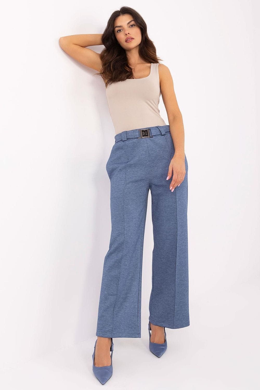 Women Sweatpants High Waist Belt Cuffs - ShalayeFashion