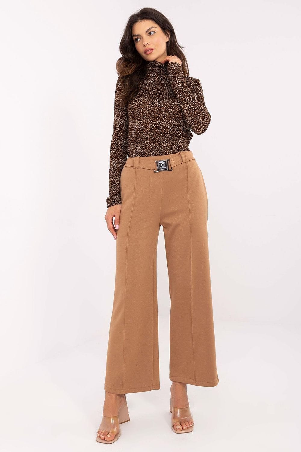 Women Sweatpants High Waist Belt Cuffs - ShalayeFashion