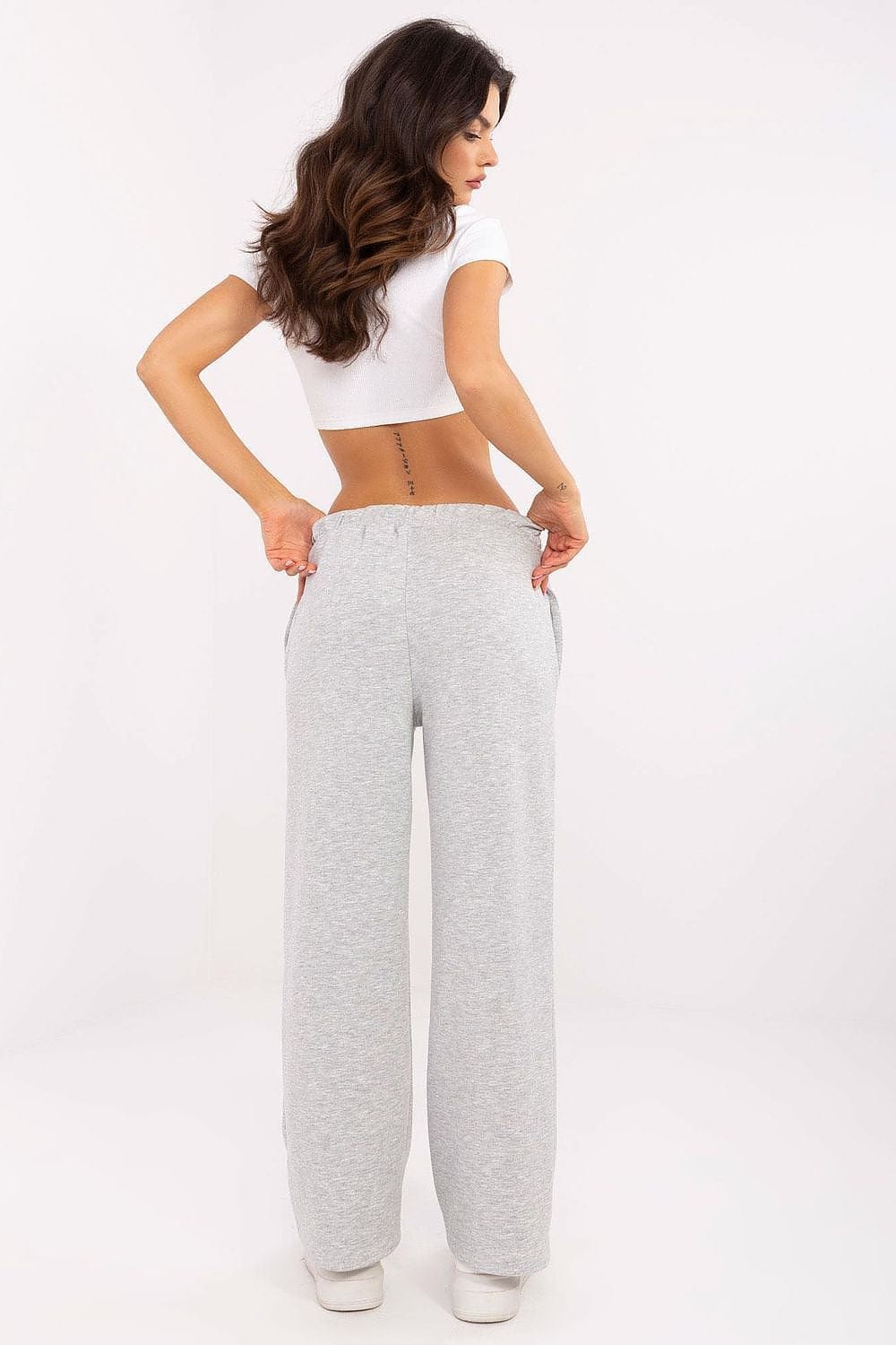 Women Sweatpants High Waist Belt Cuffs - ShalayeFashion