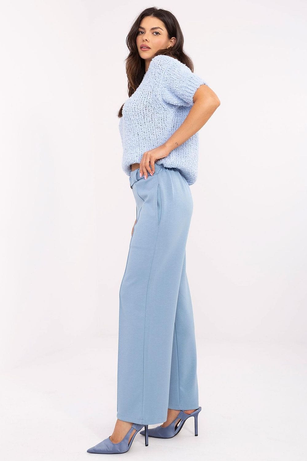 Women Sweatpants High Waist Belt Cuffs - ShalayeFashion