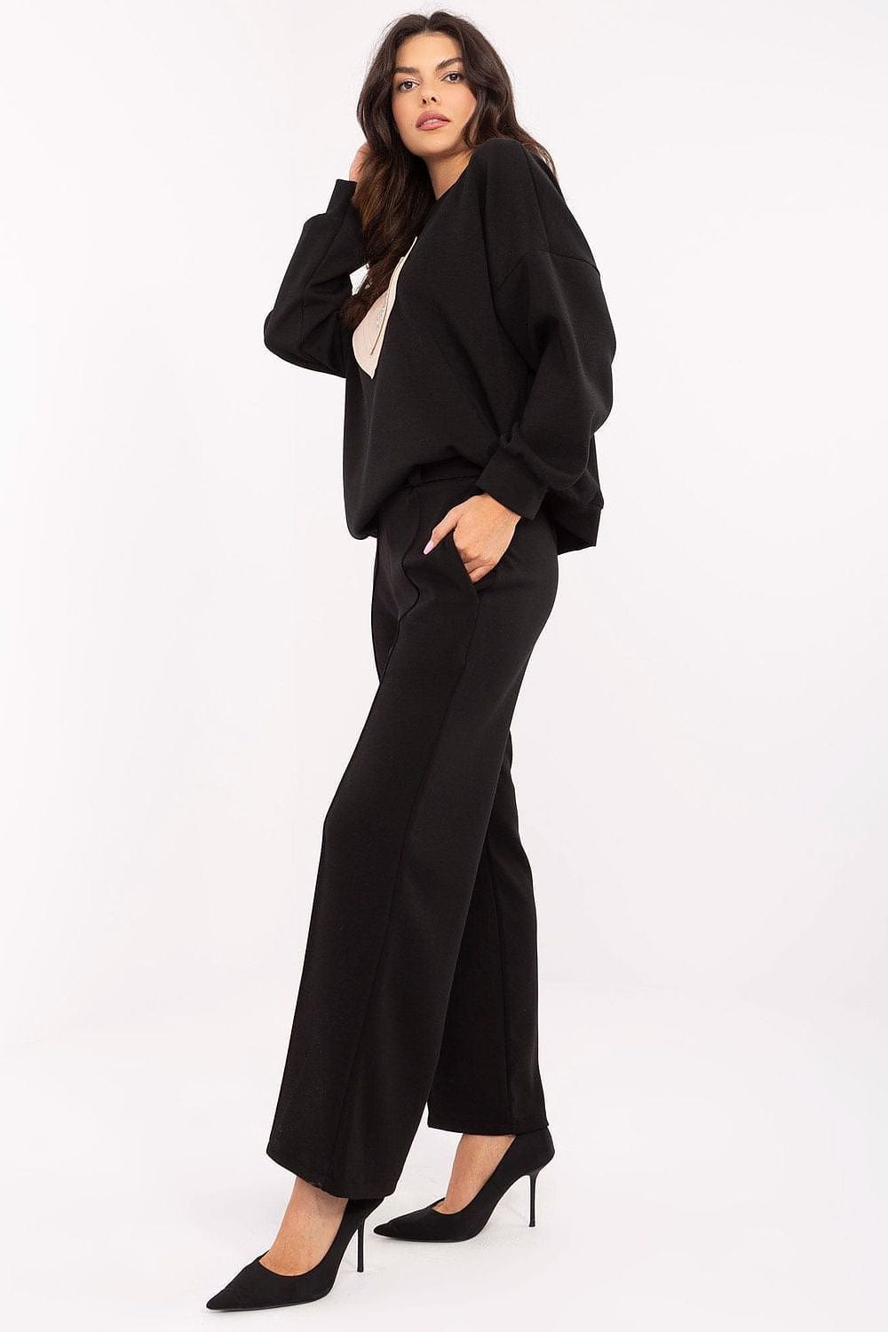 Women Sweatpants High Waist Belt Cuffs - ShalayeFashion
