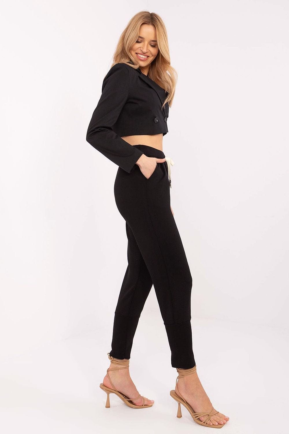 Women Sweatpants High Waist Wide Cuffs - ShalayeFashion