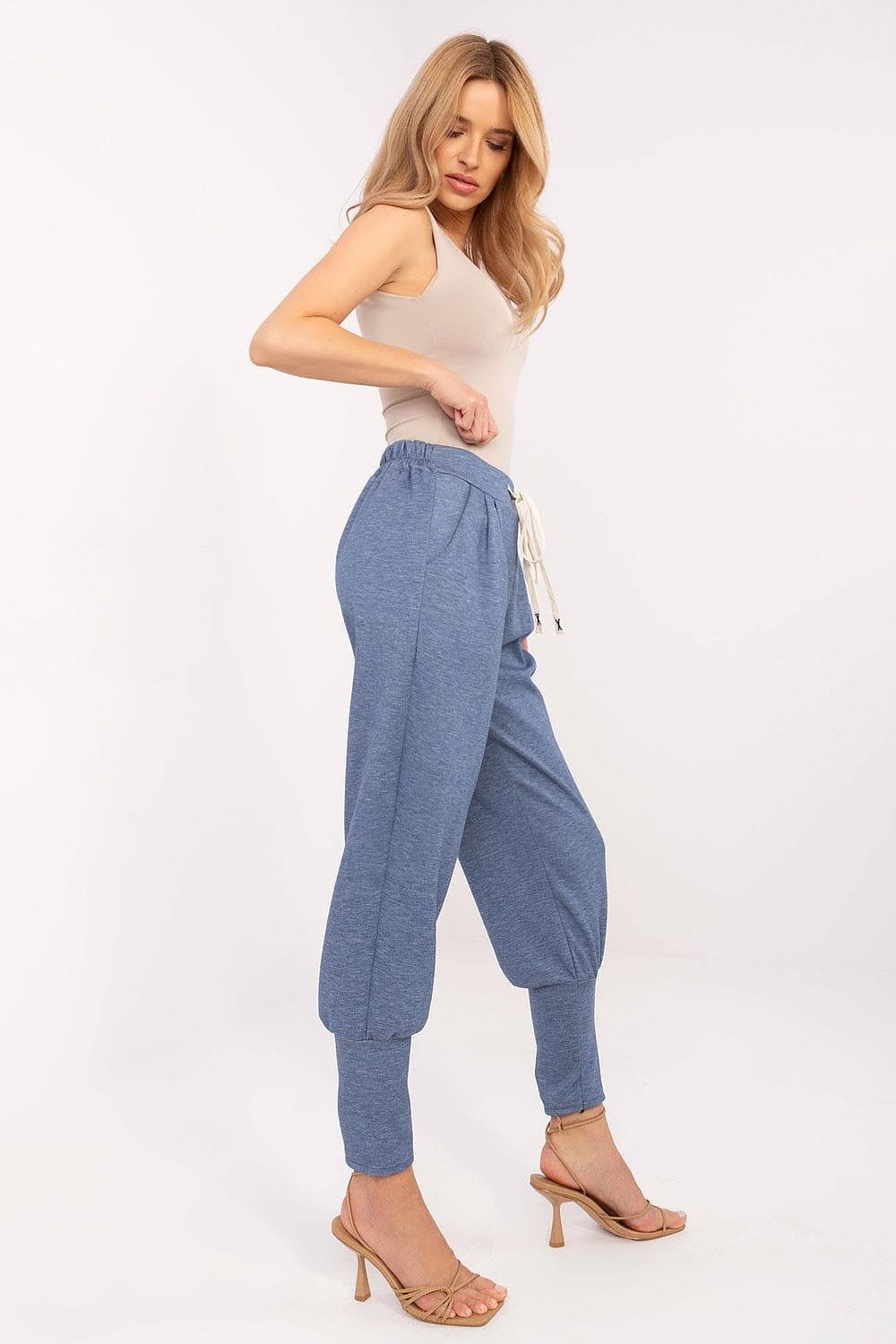 Women Sweatpants Wide Cuffs Tie - ShalayeFashion