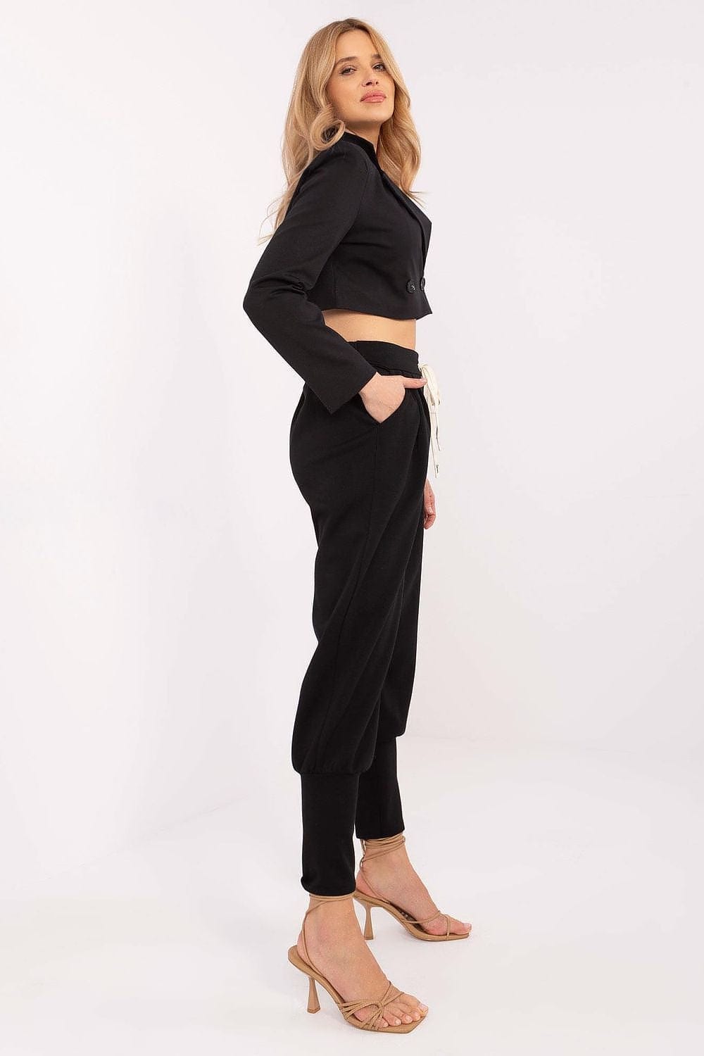 Women Sweatpants Wide Cuffs Tie - ShalayeFashion