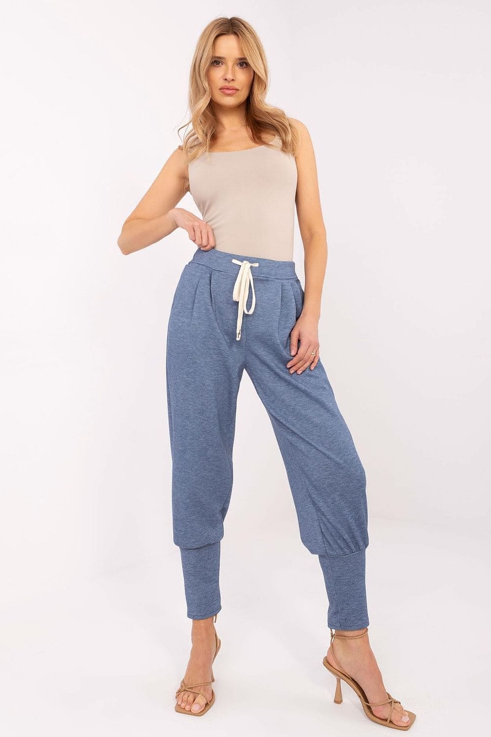Women Sweatpants Wide Cuffs Tie - ShalayeFashion