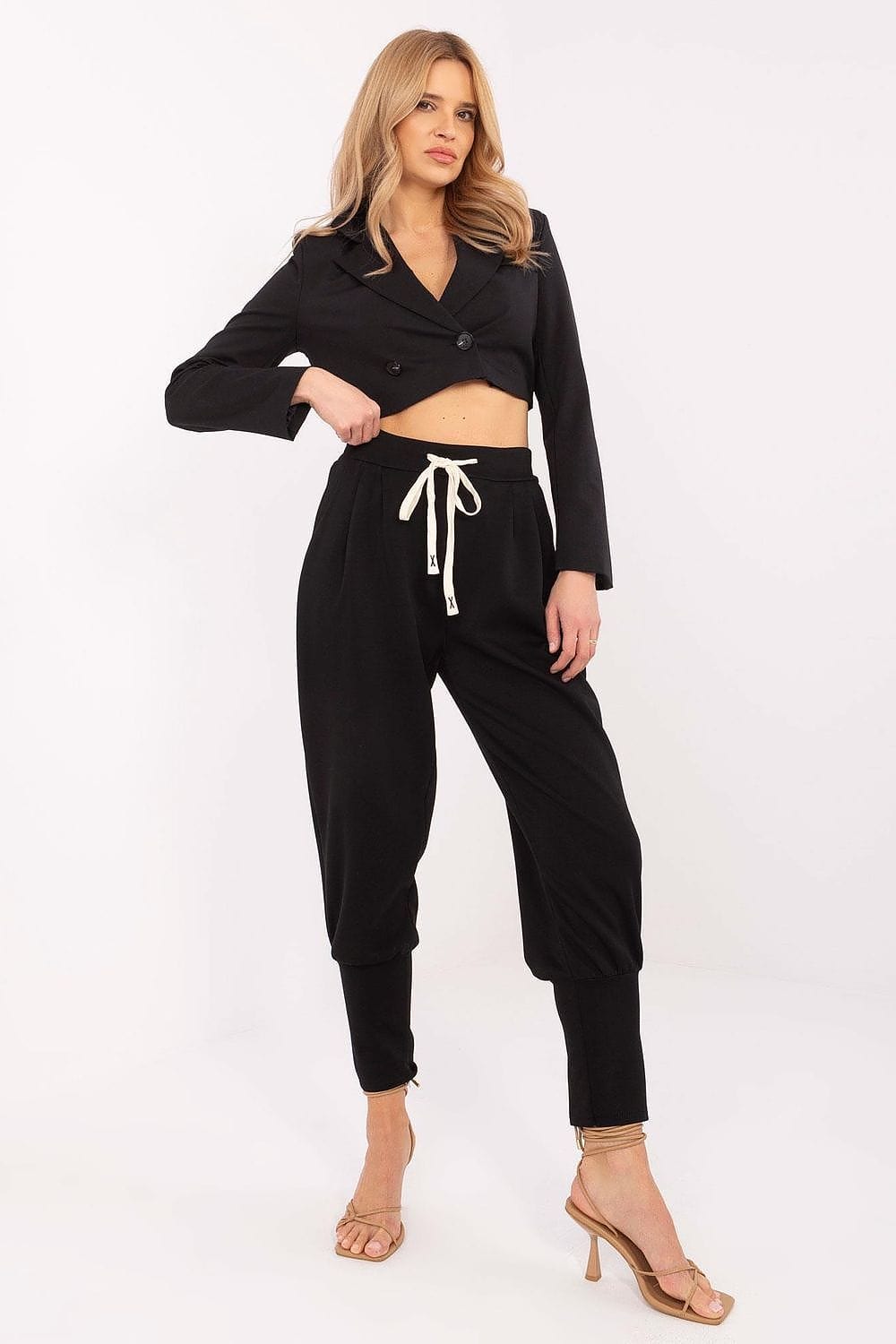Women Sweatpants Wide Cuffs Tie - ShalayeFashion