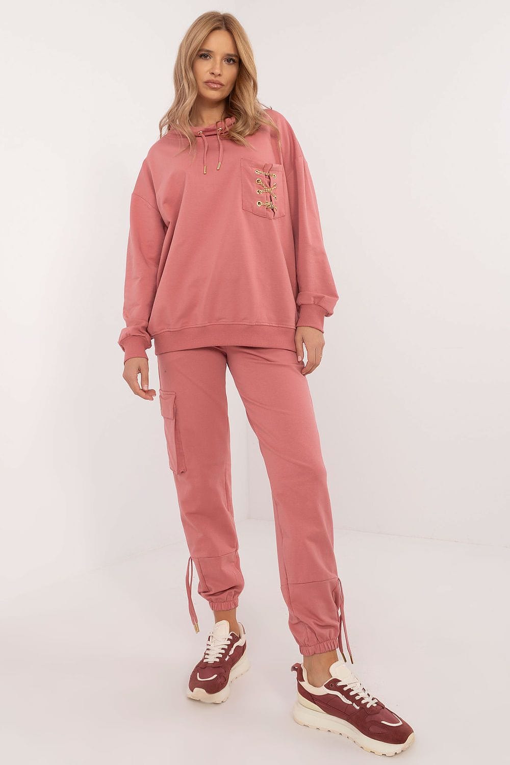 Women Tracksuit Set Cotton Elastane Chain - ShalayeFashion