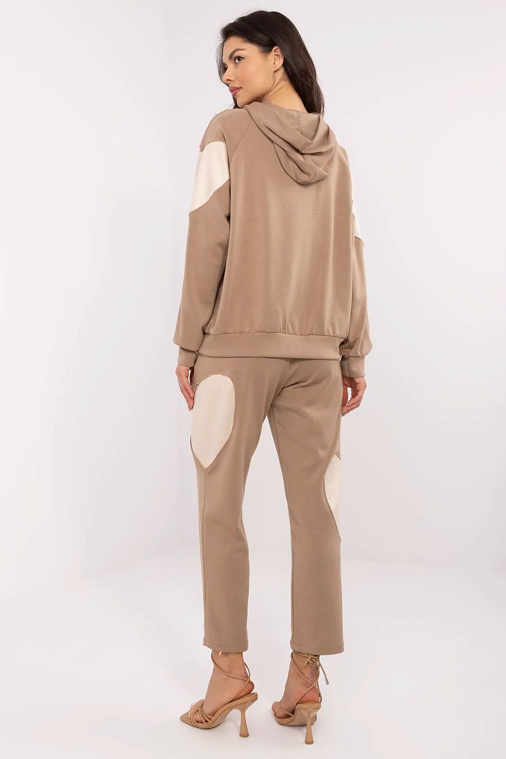 Women Tracksuit Set Heart Patches Hood - ShalayeFashion