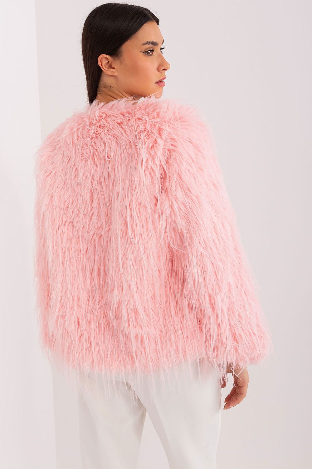 Women Transitional Jacket Fur Trim Elegant - ShalayeFashion