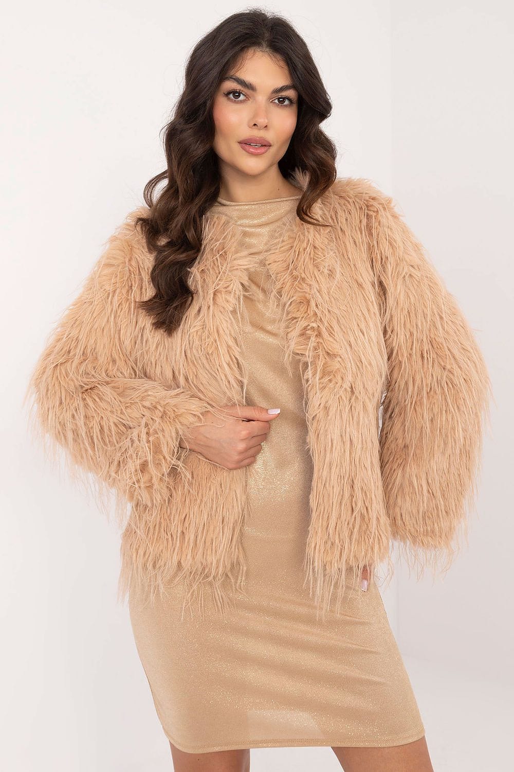 Women Transitional Jacket Fur Trim Elegant - ShalayeFashion