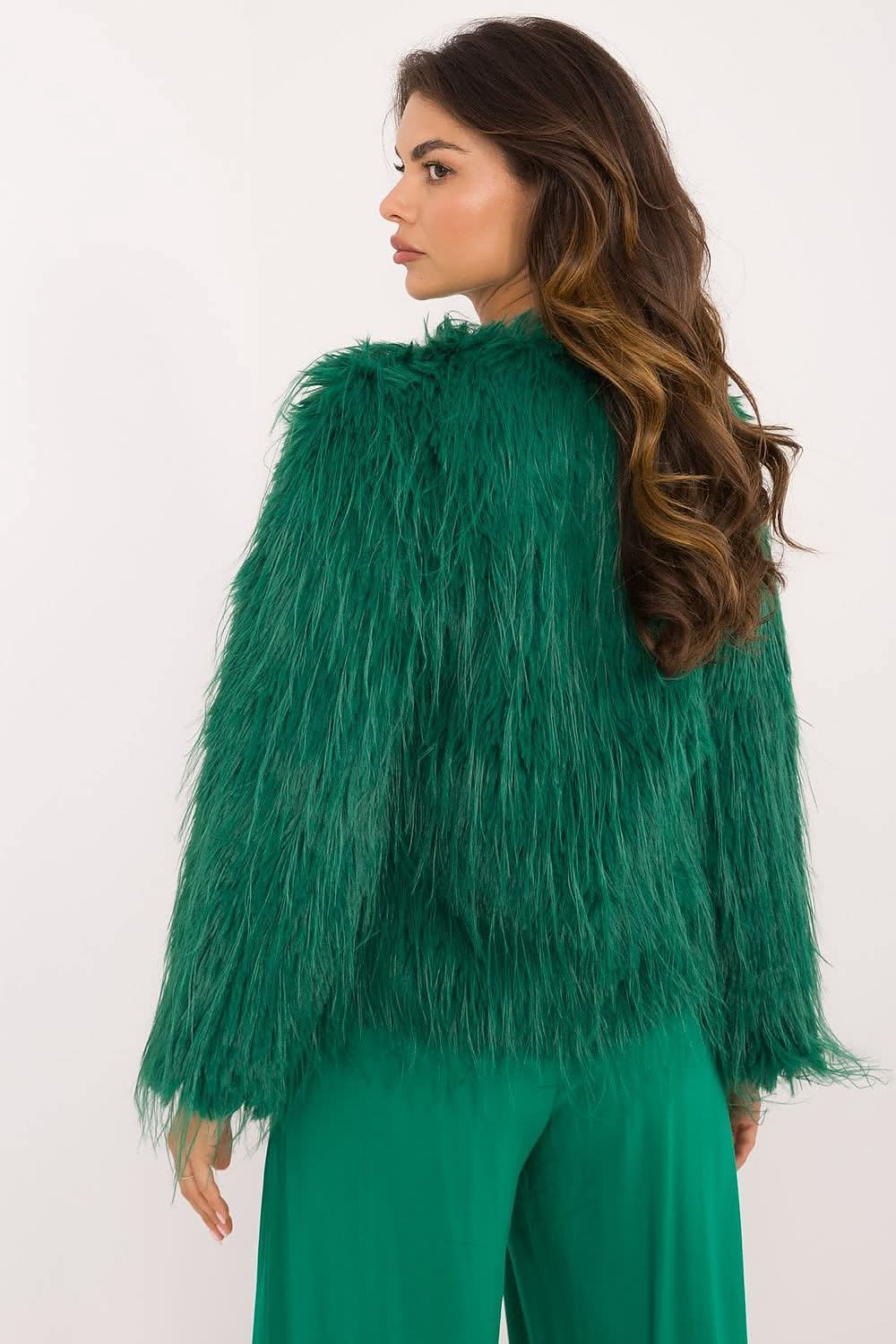 Women Transitional Jacket Fur Trim Elegant - ShalayeFashion