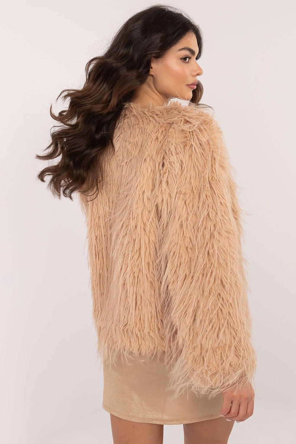 Women Transitional Jacket Fur Trim Elegant - ShalayeFashion